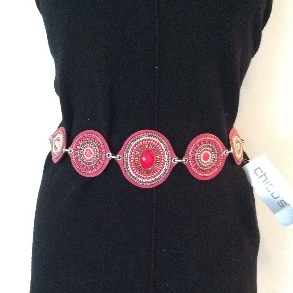 🌸💗NEW Chico’s Ibiza Beaded Leather Belt💗🌸